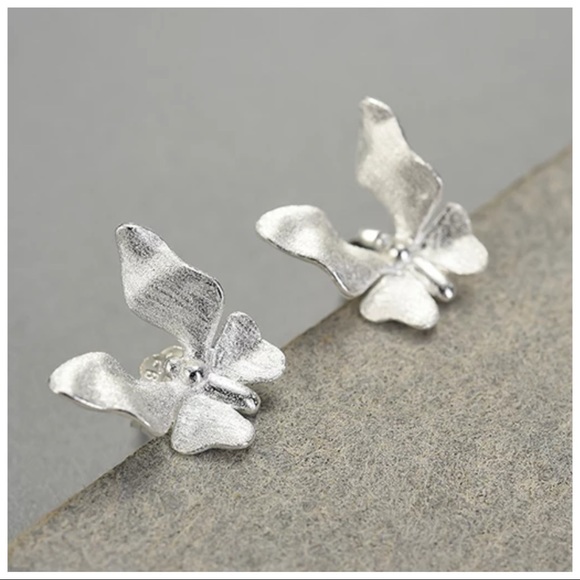 Artisan Handmade 925 Silver The Zophyah Dainty Butterfly Earrings - Picture 8 of 10